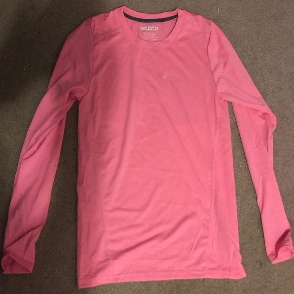 Pink Modest long sleeves activewear stretch Gym workout Lightweight Exercise top - Picture 1 of 16